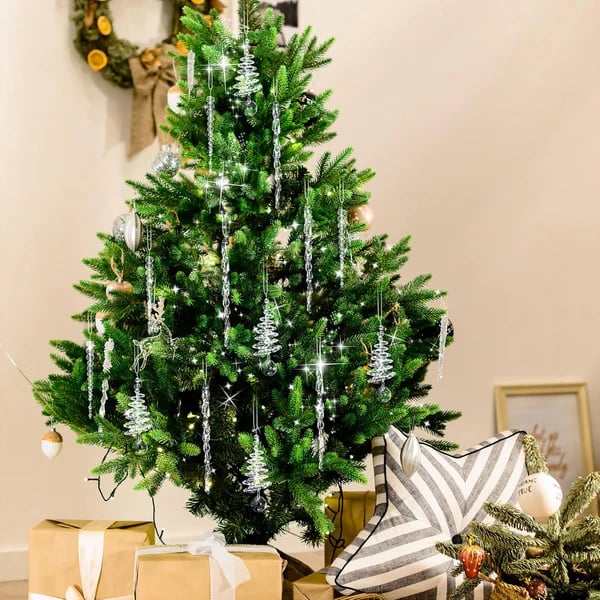 🎄24 Pcs Crystal Icicle Christmas Tree Ornaments(3 Styles Christmas Icicles)⛄