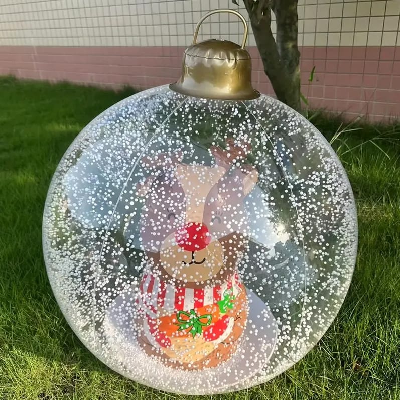 🎄24-inch Light-Up Christmas Ball, Outdoor Decoration with LED Lights