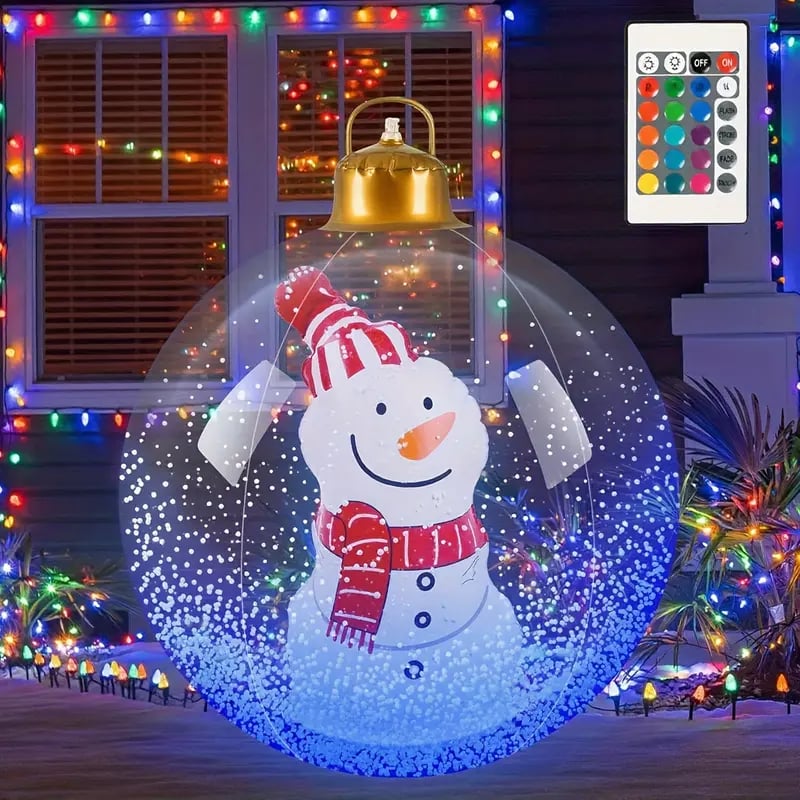 🎄24-inch Light-Up Christmas Ball, Outdoor Decoration with LED Lights