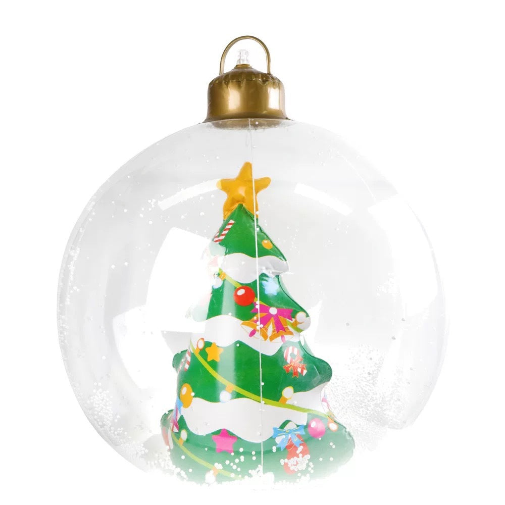 🎄24-inch Light-Up Christmas Ball, Outdoor Decoration with LED Lights